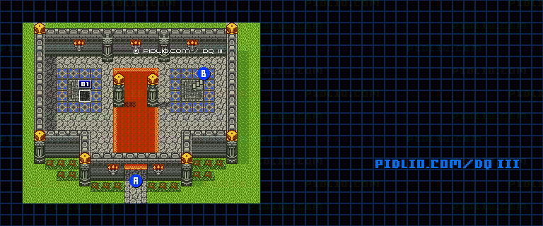 第2のすごろく場・1階のマップ画像 ／ GB版ドラゴンクエスト3攻略 ─ pidlio.com