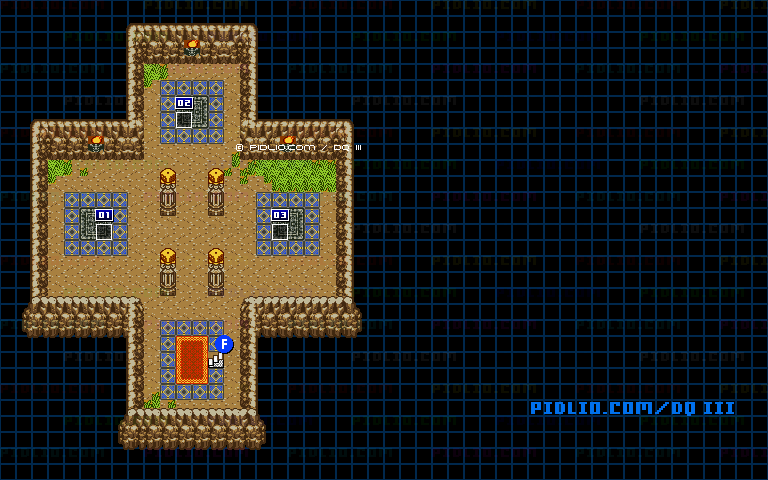 第4のすごろく場・地下1階のマップ画像 ／ GB版ドラゴンクエスト3攻略 ─ pidlio.com