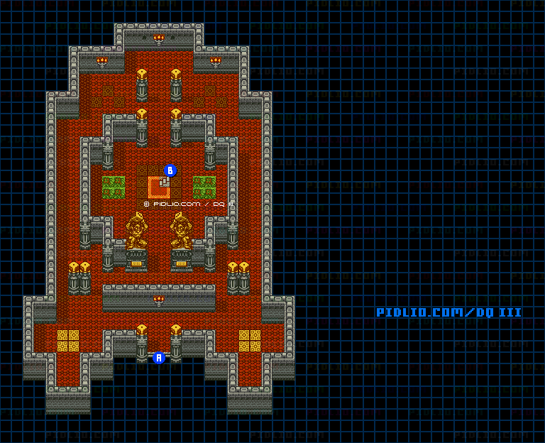 第5のすごろく場・1階のマップ画像 ／ GB版ドラゴンクエスト3攻略 ─ pidlio.com