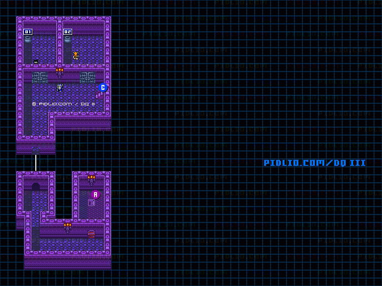 アリアハンの城・地下のマップ画像 ／ GB版ドラゴンクエスト3攻略 ─ pidlio.com