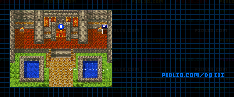 ロマリア城・外観のマップ画像 ／ GB版ドラゴンクエスト3攻略 ─ pidlio.com