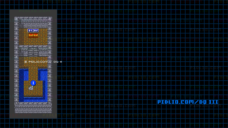ロマリア城・地下宝物庫のマップ画像 ／ GB版ドラゴンクエスト3攻略 ─ pidlio.com
