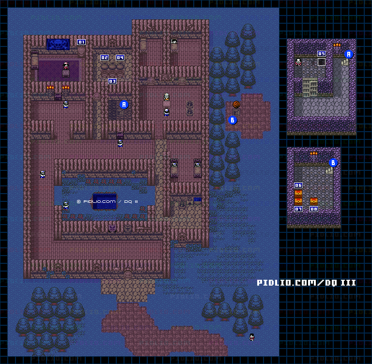 海賊の家のマップ画像 ／ GB版ドラゴンクエスト3攻略 ─ pidlio.com