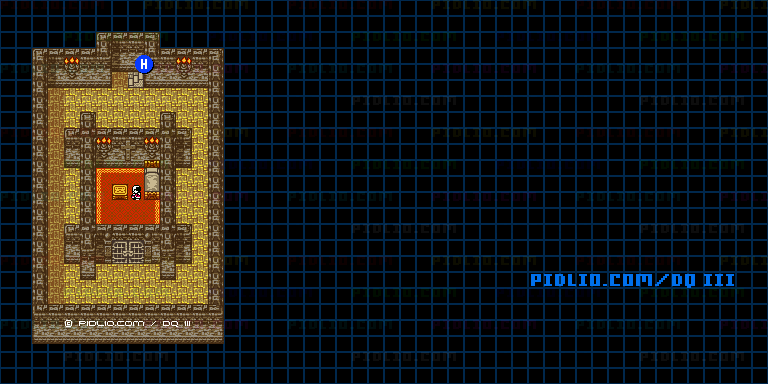 ラダトームの城・地下1階のマップ画像 ／ GB版ドラゴンクエスト3攻略 ─ pidlio.com