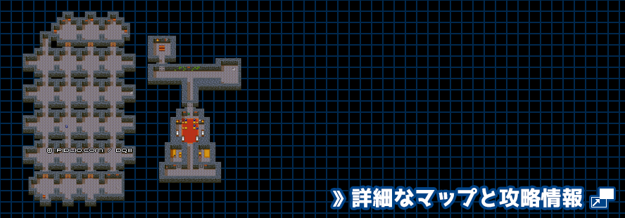 バハラタ東の洞窟の簡易マップ画像 ／ GB版ドラゴンクエスト3攻略 ─ pidlio.com