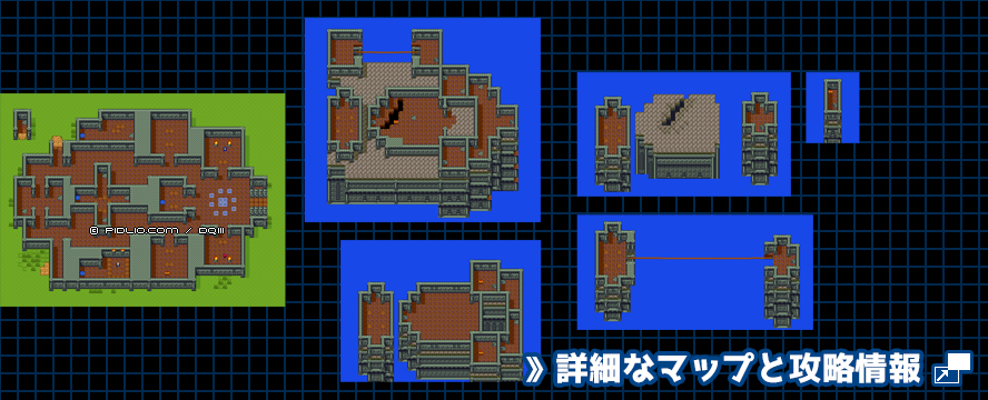 ガルナの塔の簡易マップ画像 ／ GB版ドラゴンクエスト3攻略 ─ pidlio.com