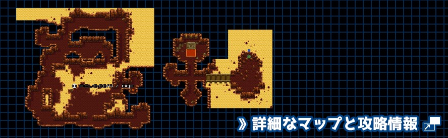 ジパングの洞窟の簡易マップ画像 ／ GB版ドラゴンクエスト3攻略 ─ pidlio.com