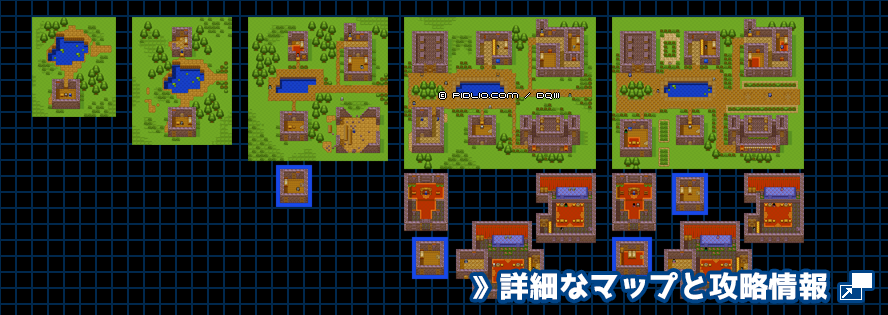 新しい町/～バークの簡易マップ画像 ／ GB版ドラゴンクエスト3攻略 ─ pidlio.com