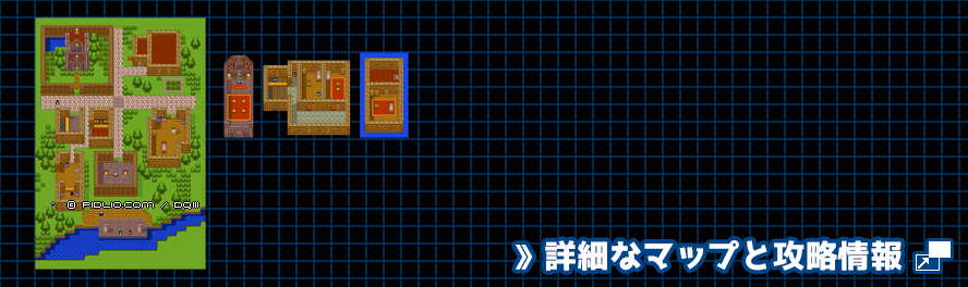 バハラタの町の簡易マップ画像 ／ GB版ドラゴンクエスト3攻略 ─ pidlio.com