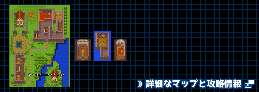 ムオルの村の簡易マップ画像 ／ GB版ドラゴンクエスト3攻略 ─ pidlio.com