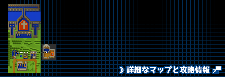 ランシールの村の簡易マップ画像 ／ GB版ドラゴンクエスト3攻略 ─ pidlio.com