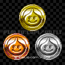 スライムのモンスターメダルの画像：GB版ドラクエ3の敵・モンスターメダル図鑑 ／ ドラゴンクエスト3攻略