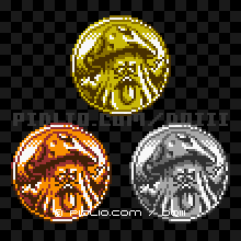 おばけキノコのモンスターメダルの画像：GB版ドラクエ3の敵・モンスターメダル図鑑 ／ ドラゴンクエスト3攻略