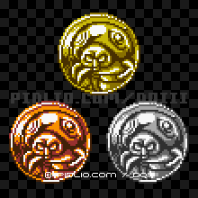 どくイモムシのモンスターメダルの画像：GB版ドラクエ3の敵・モンスターメダル図鑑 ／ ドラゴンクエスト3攻略