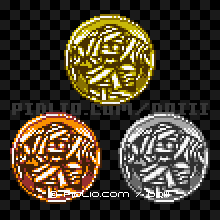 ミイラおとこのモンスターメダルの画像：GB版ドラクエ3の敵・モンスターメダル図鑑 ／ ドラゴンクエスト3攻略