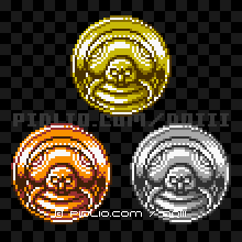 かえんムカデのモンスターメダルの画像：GB版ドラクエ3の敵・モンスターメダル図鑑 ／ ドラゴンクエスト3攻略