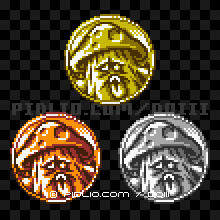 マージマタンゴのモンスターメダルの画像：GB版ドラクエ3の敵・モンスターメダル図鑑 ／ ドラゴンクエスト3攻略