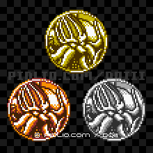 だいおうイカのモンスターメダルの画像：GB版ドラクエ3の敵・モンスターメダル図鑑 ／ ドラゴンクエスト3攻略