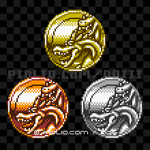 やまたのおろちのモンスターメダルの画像：GB版ドラクエ3の敵・モンスターメダル図鑑 ／ ドラゴンクエスト3攻略