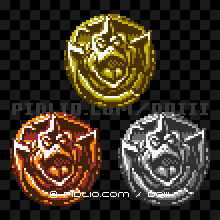 バラモスのモンスターメダル（とっておきのメダル）の画像：GB版ドラクエ3の敵・モンスターメダル図鑑 ／ ドラゴンクエスト3攻略