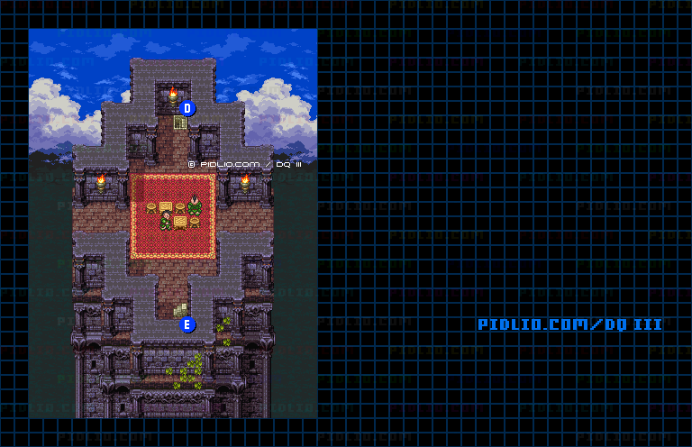 シャンパーニの塔・5階のマップ画像 ／ SFC版ドラゴンクエスト3攻略 ─ pidlio.com