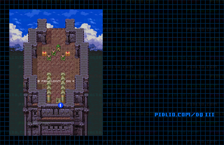 シャンパーニの塔・6階のマップ画像 ／ SFC版ドラゴンクエスト3攻略 ─ pidlio.com