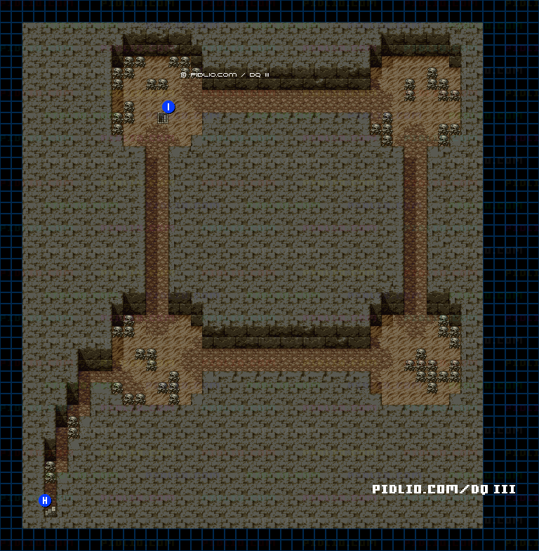 ピラミッド・地下1階のマップ画像 ／ SFC版ドラゴンクエスト3攻略 ─ pidlio.com