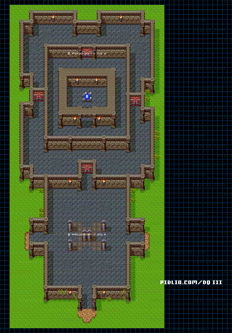 アープの塔・1階のマップ画像 ／ SFC版ドラゴンクエスト3攻略 ─ pidlio.com