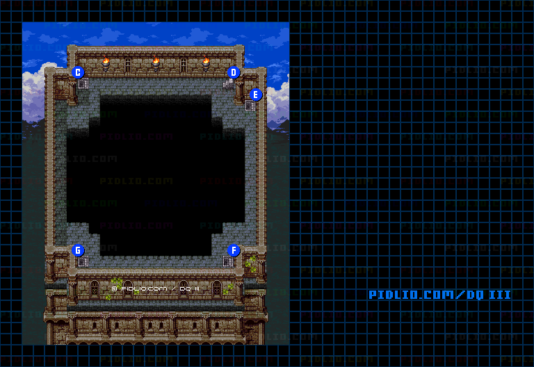 アープの塔・4階のマップ画像 ／ SFC版ドラゴンクエスト3攻略 ─ pidlio.com