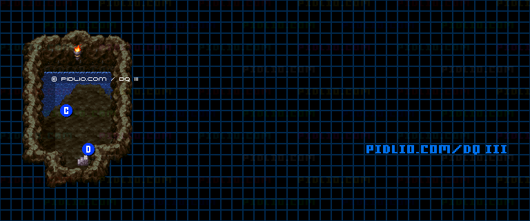 サマンオサ南の洞窟・地下4階のマップ画像 ／ SFC版ドラゴンクエスト3攻略 ─ pidlio.com