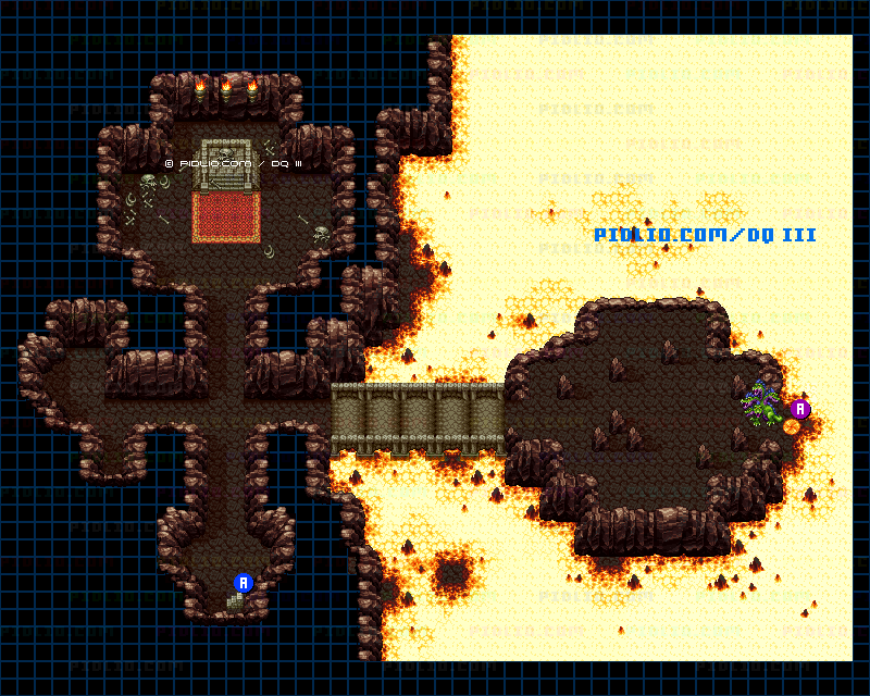 ジパングの洞窟・地下2階のマップ画像 ／ SFC版ドラゴンクエスト3攻略 ─ pidlio.com