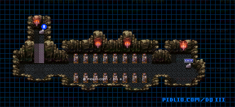 ネクロゴンドの洞窟・地下5階のマップ画像 ／ SFC版ドラゴンクエスト3攻略 ─ pidlio.com