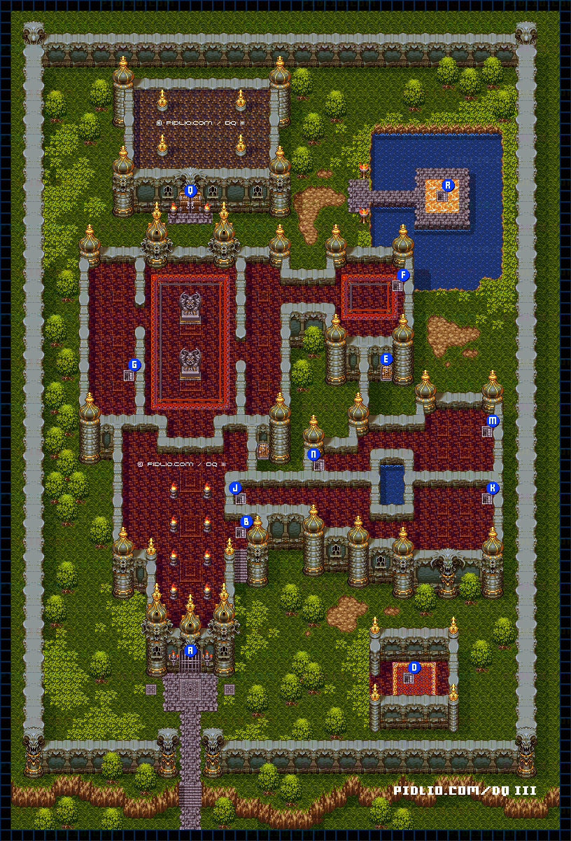 バラモス城・外観のマップ画像 ／ SFC版ドラゴンクエスト3攻略 ─ pidlio.com