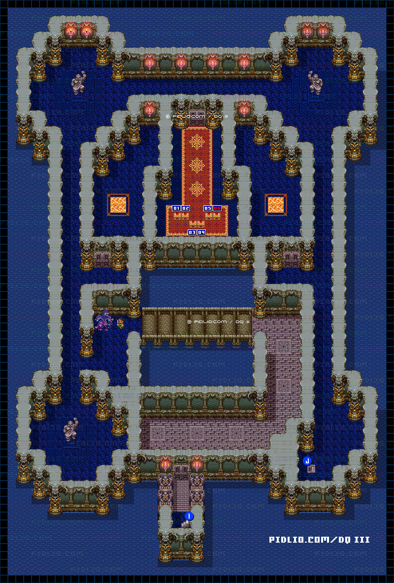 ゾーマの城・地下4階のマップ画像 ／ SFC版ドラゴンクエスト3攻略 ─ pidlio.com