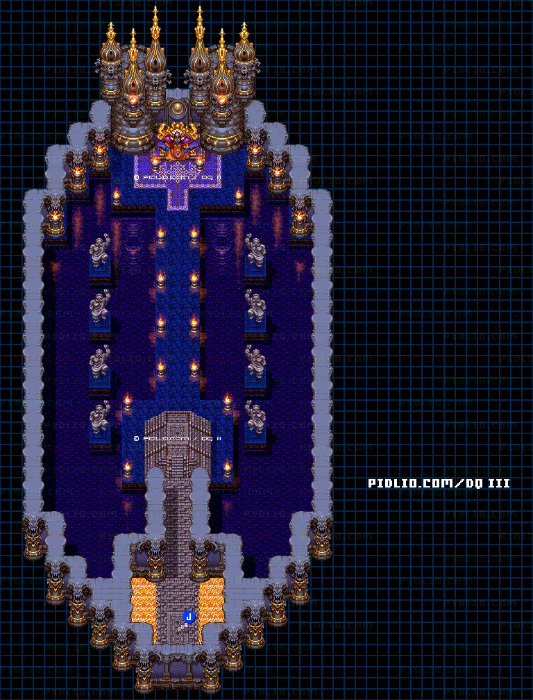 ゾーマの城・地下5階 祭壇のマップ画像 ／ SFC版ドラゴンクエスト3攻略 ─ pidlio.com