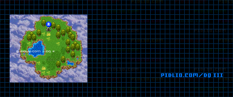 隠しダンジョン前半（天界の洞窟）・入口のマップ画像 ／ SFC版ドラゴンクエスト3攻略 ─ pidlio.com