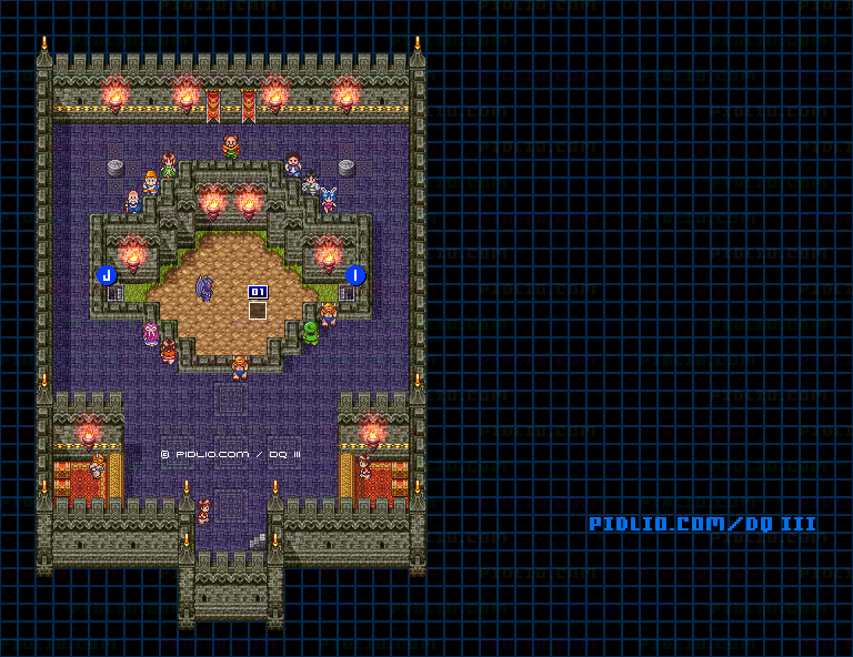 隠しダンジョン前半（天界の洞窟）・第8フロアのマップ画像 ／ SFC版ドラゴンクエスト3攻略 ─ pidlio.com