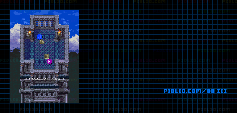 隠しダンジョン前半（天界の洞窟）・第9フロアのマップ画像 ／ SFC版ドラゴンクエスト3攻略 ─ pidlio.com