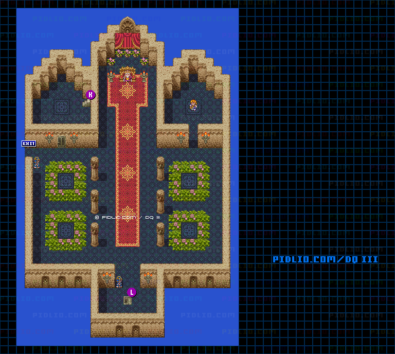 隠しダンジョン（ゼニス城）のマップ画像 ／ SFC版ドラゴンクエスト3攻略 ─ pidlio.com