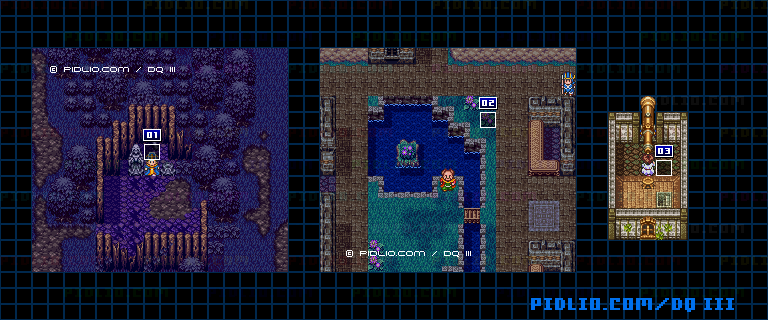 隠しダンジョン（ゼニス城）吟遊詩人の謎かけのマップ画像 ／ SFC版ドラゴンクエスト3攻略 ─ pidlio.com