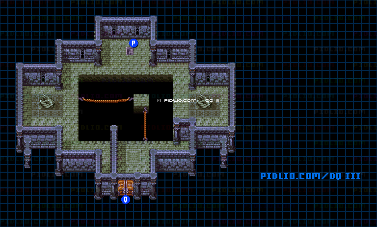 隠しダンジョン後半（天界の塔）3階のマップ画像 ／ SFC版ドラゴンクエスト3攻略 ─ pidlio.com