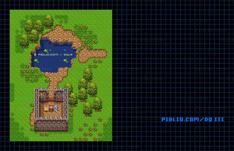 新しい町（～バーク）第1段階のマップ画像 ／ SFC版ドラゴンクエスト3攻略 ─ pidlio.com