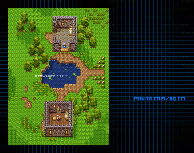 新しい町（～バーク）第3段階のマップ画像 ／ SFC版ドラゴンクエスト3攻略 ─ pidlio.com