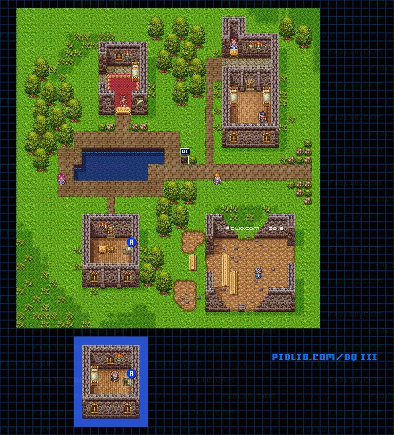 新しい町（～バーク）第4段階のマップ画像 ／ SFC版ドラゴンクエスト3攻略 ─ pidlio.com