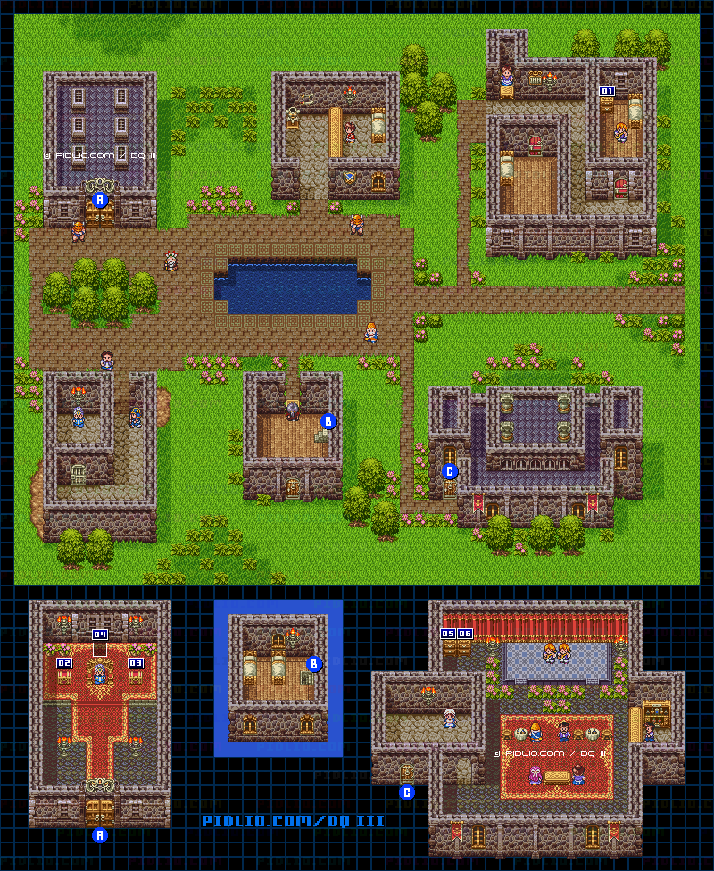 新しい町（～バーク）第5段階のマップ画像 ／ SFC版ドラゴンクエスト3攻略 ─ pidlio.com