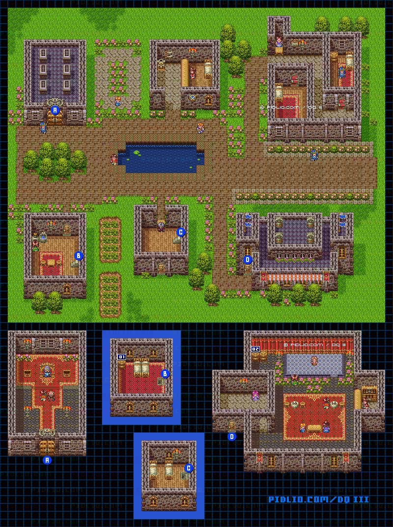 新しい町（～バーク）第6段階のマップ画像 ／ SFC版ドラゴンクエスト3攻略 ─ pidlio.com