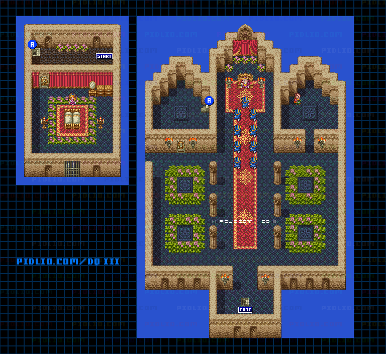 性格診断「戦争を始める国」のマップ画像 ／ SFC版ドラゴンクエスト3攻略 ─ pidlio.com