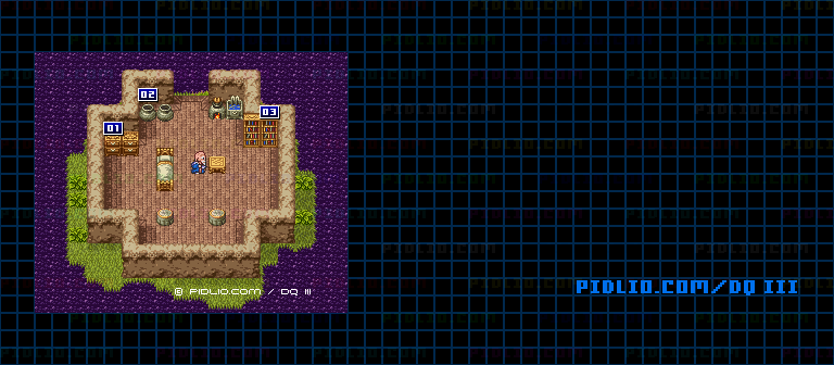 砂漠のほこらのマップ画像 ／ SFC版ドラゴンクエスト3攻略 ─ pidlio.com