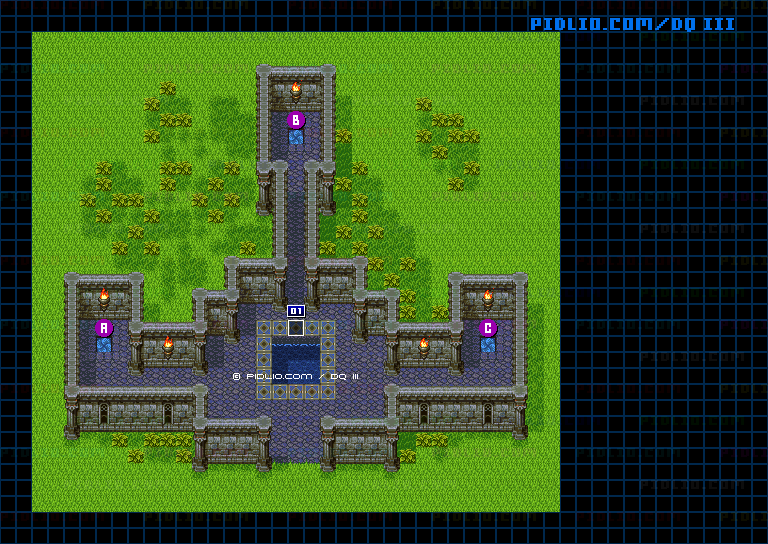 旅の扉のほこらのマップ画像 ／ SFC版ドラゴンクエスト3攻略 ─ pidlio.com