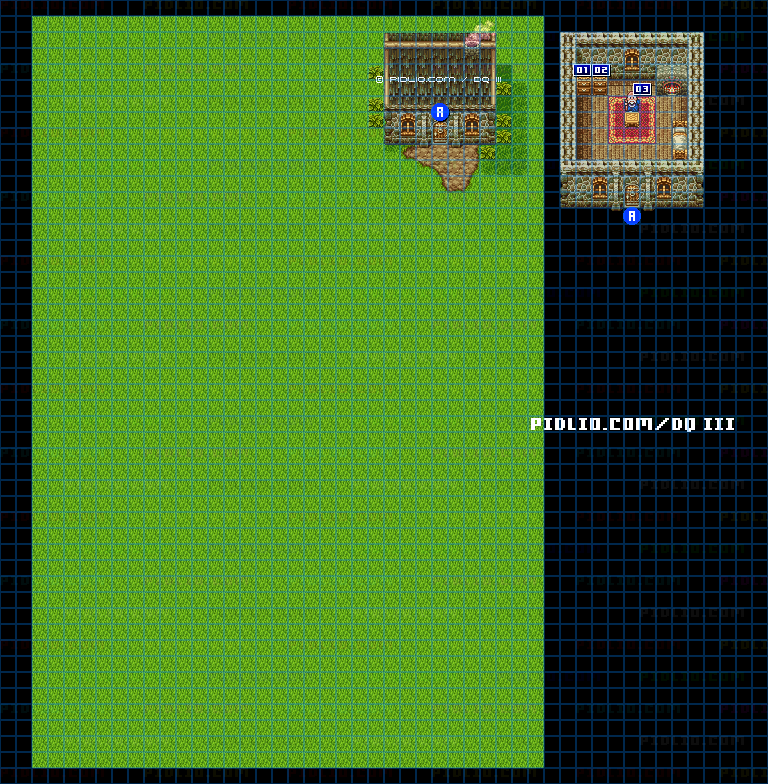 グリンラッドの老人の家のマップ画像 ／ SFC版ドラゴンクエスト3攻略 ─ pidlio.com